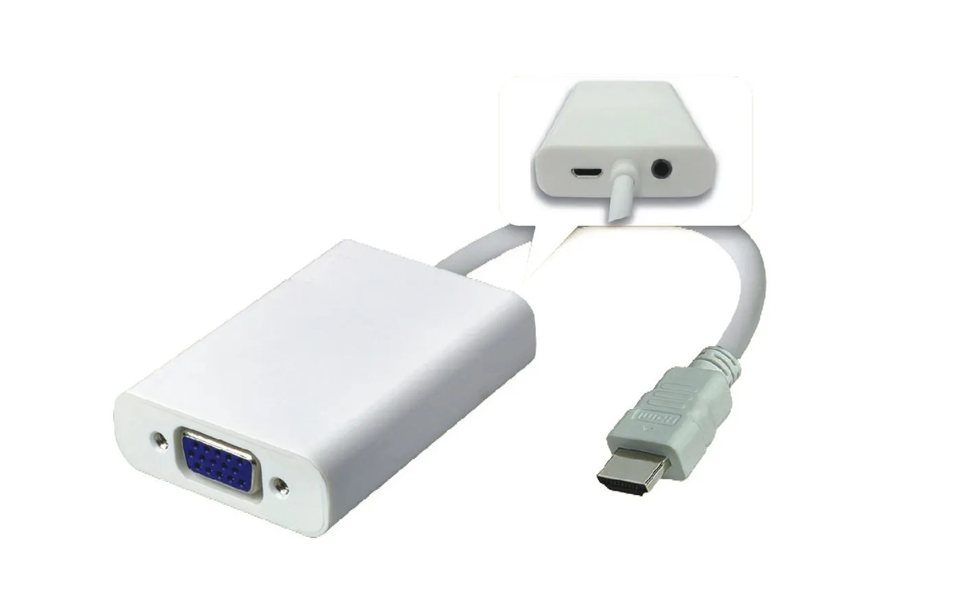MicroConnect HDMI - VGA -adapteri, Valkoinen