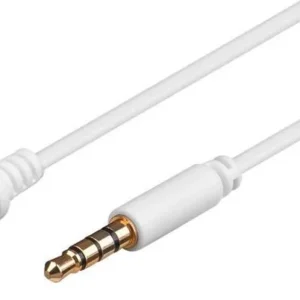MicroConnect 3.5mm – 3.5mm -audiokaapeli, 4-pin, uros/naaras, 1,5m, Valkoinen