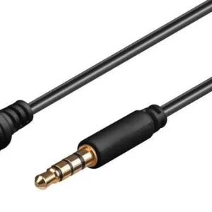 MicroConnect 3.5mm – 3.5mm -audiokaapeli, 4-pin, uros/naaras, 5 m, Musta