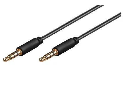 MicroConnect 3.5mm – 3.5mm -audiokaapeli, 4-pin, uros/uros, 3 m, Musta