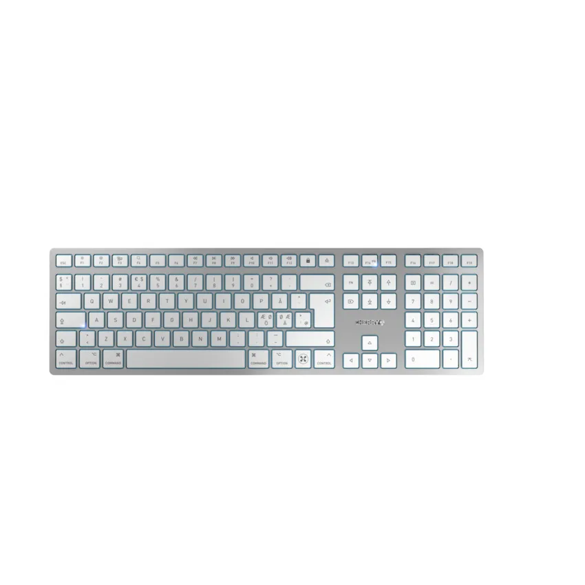 Cherry KW 9100 Slim for MAC -langaton näppäimistö, hopea/valkoinen