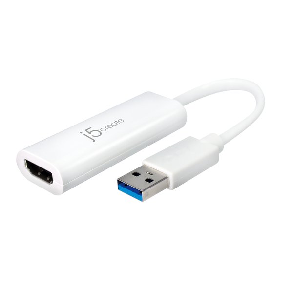 J5 Create USB to HDMI Multi-Monitor Adapter -adapteri, Valkoinen