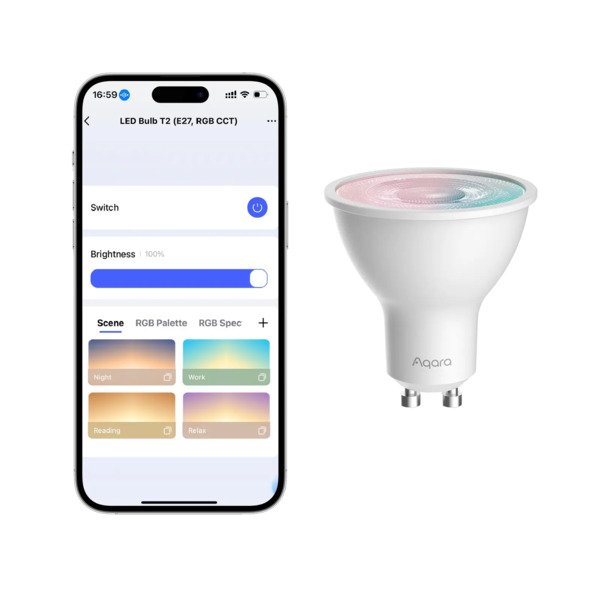 Aqara LED T2 GU10 RGB CCT -älylamppu