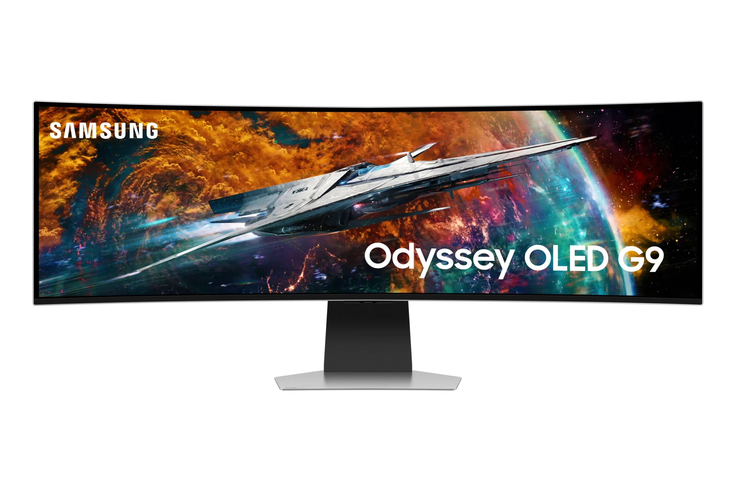 SAMSUNG Odyssey OLED G9 S49CG954SU, OLED monitor - 49 - silver, UWQHD, AMD Free-Sync Premium Pro, HDMI, DisplayPort, 240Hz panel