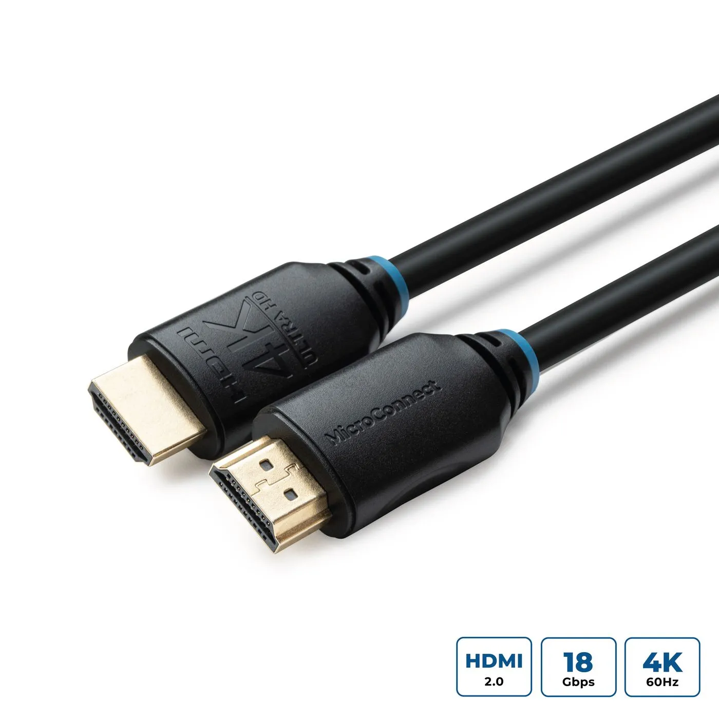 MicroConnect  HDMI – HDMI 2.0 -kaapeli, 0,5m, Musta