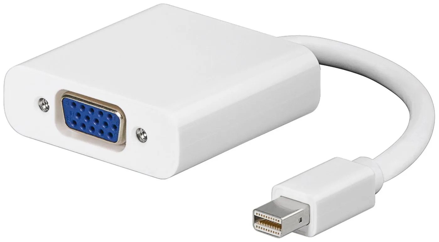 MicroConnect Mini Displayport-VGA M-F White -adapteri, Valkoinen