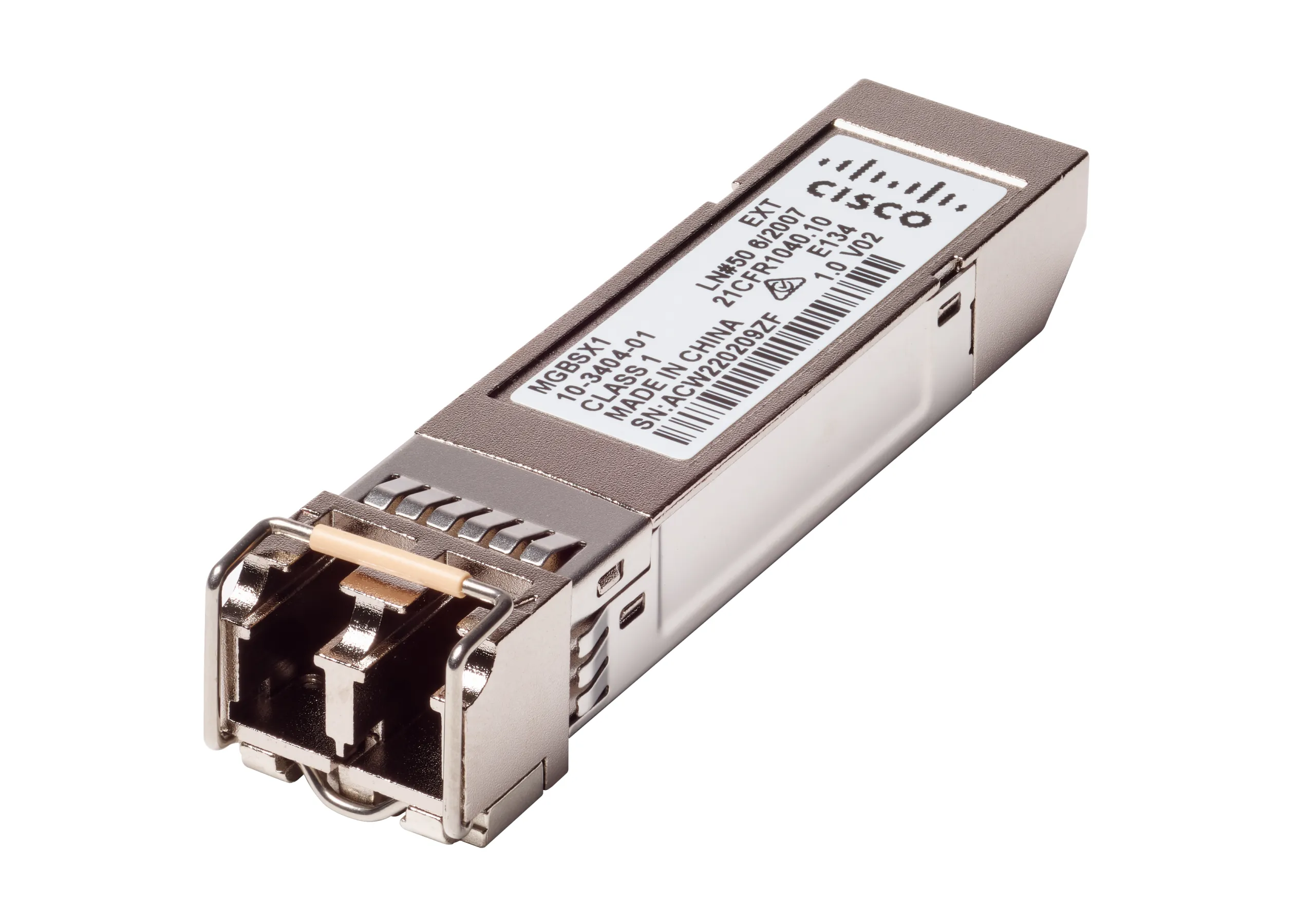 Cisco Small Business 1000BASE-SX SFP Transceiver Module (Minigbic) Multi Mode Fiber 220 metriä (62,5 um) tai 550 metriä (50 um). LC-liitin.