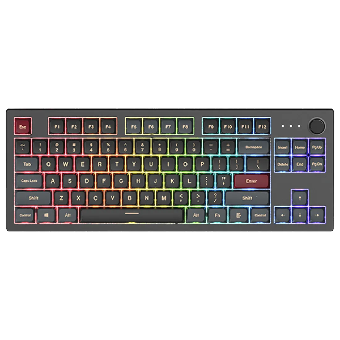 Montech MKey TKL Darkness Gateron G Pro 2.0 Brown -pelinäppäimistö, musta/punainen