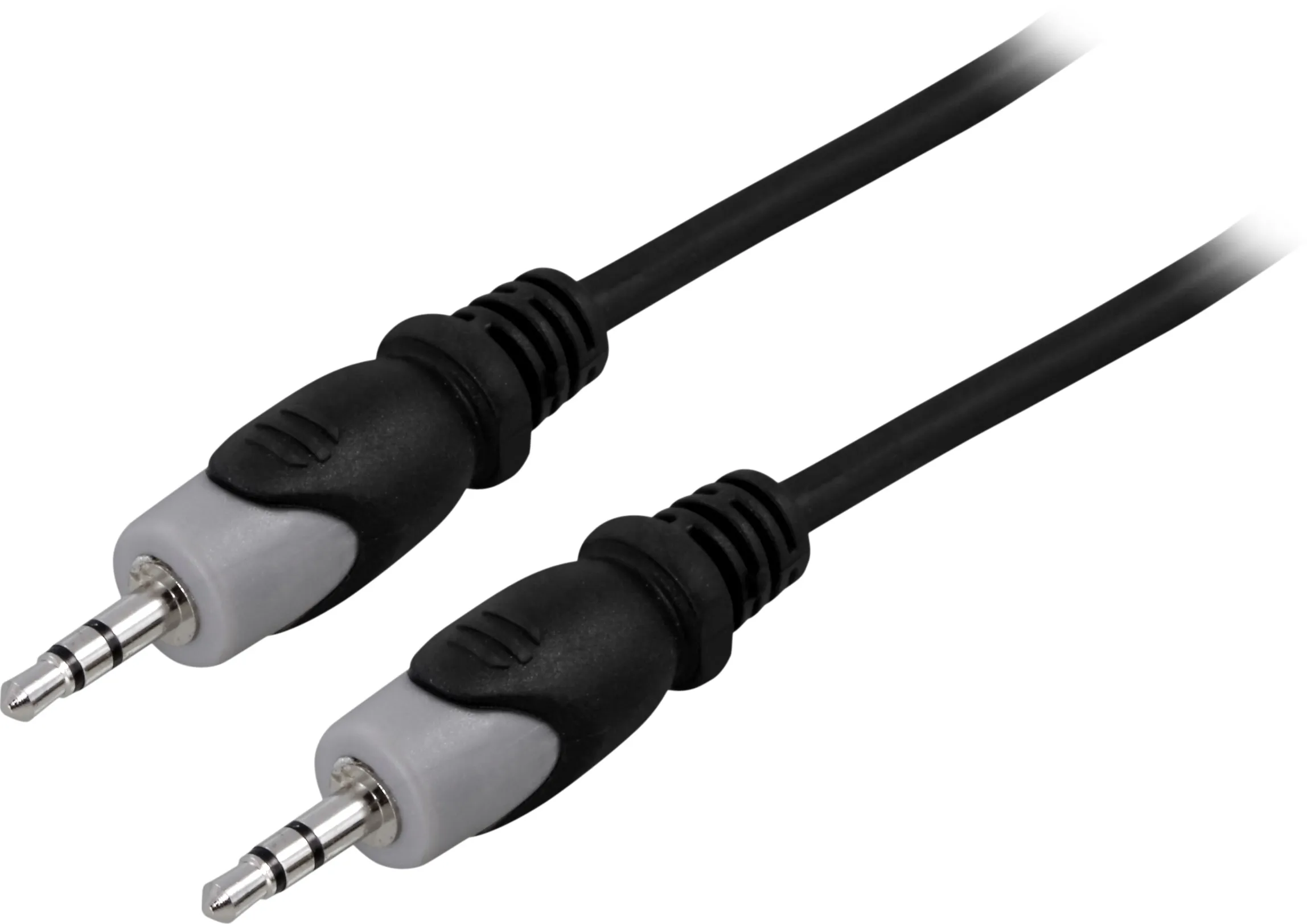 Deltaco 3.5mm – 3.5mm -audiokaapeli, uros/uros, 15 m, Musta, Harmaa