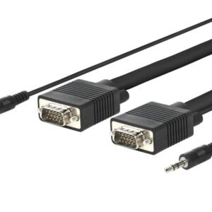 MicroConnect SVGA – VGA + 3.5mm -kaapeli, 5 m, Musta
