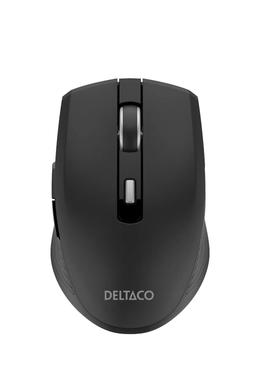 Deltaco Silent Wireless USB-C Travel -langaton hiiri, musta