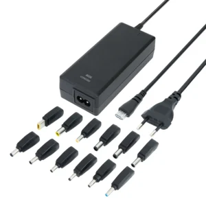 DELTACO notebook charger, 15-20 V, 6 A, 90 W, 12 tips, black