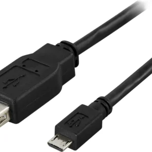 Deltaco  USB-A – Micro-USB B -adapteri, Musta
