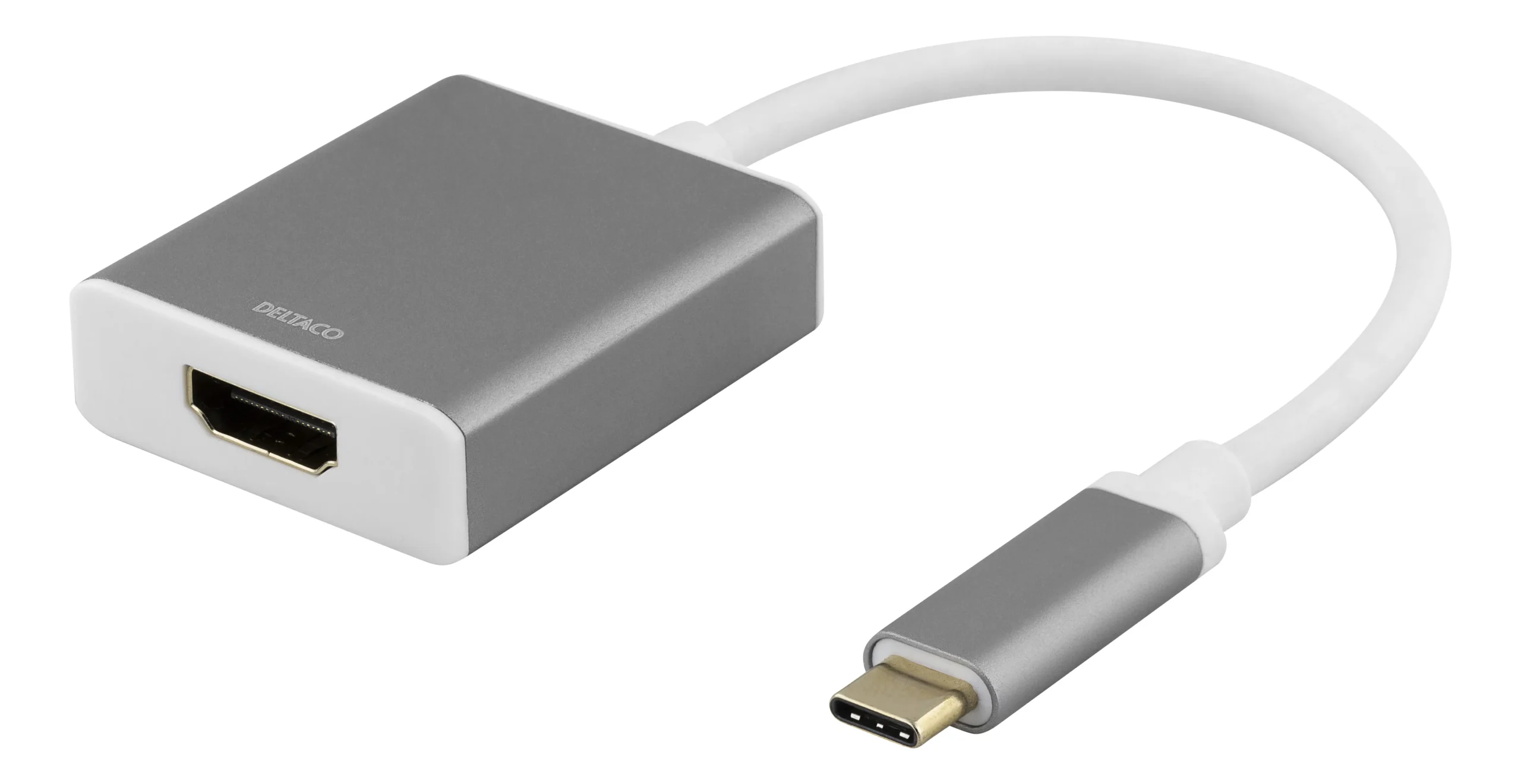 Deltaco USB-C – HDMI -adapteri, Harmaa
