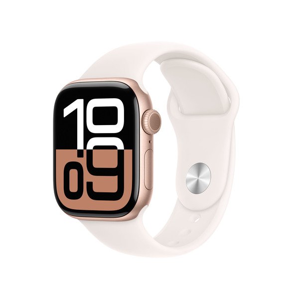 APPLE Watch Series 10 GPS 42mm Rose Gold Aluminium Case with Light Blush Sport Band - S/M