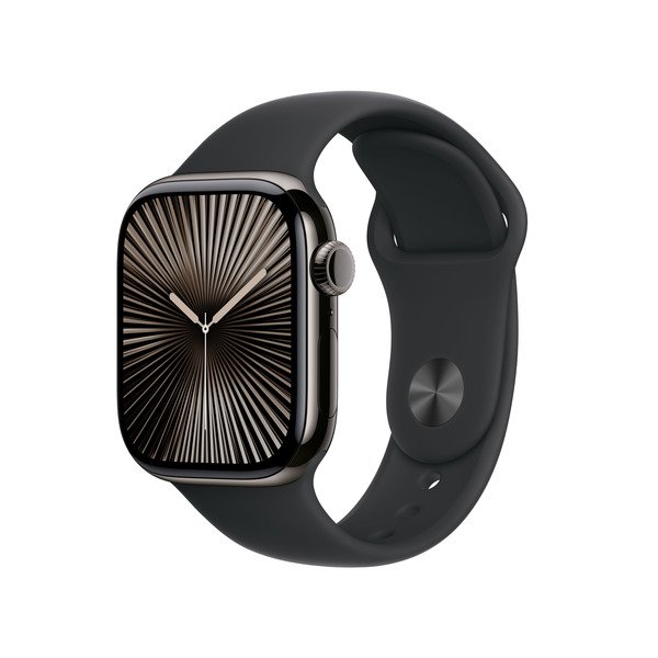 APPLE Watch Series 10 GPS + Cellular 42mm Slate Titanium Case with Black Sport Band - M/L