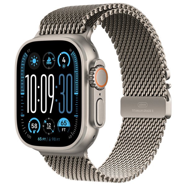 APPLE Watch Ultra 2 GPS + Cellular 49mm Natural Titanium Case with Natural Titanium Milanese Loop - L