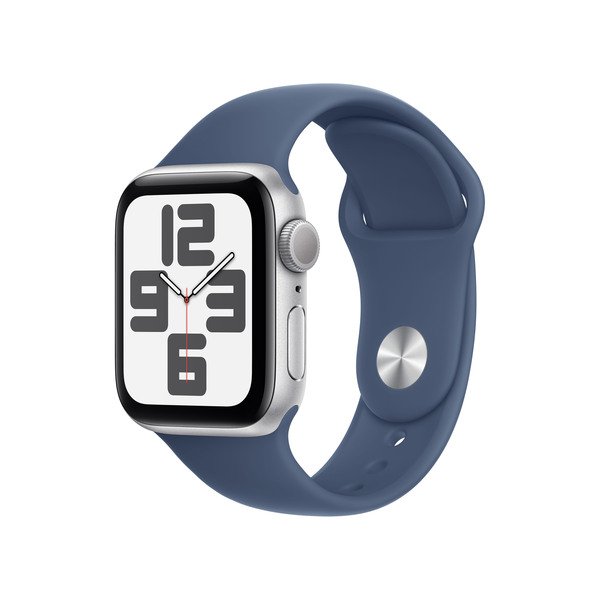 APPLE Watch SE GPS 40mm Silver Aluminium Case with Denim Sport Band - M/L