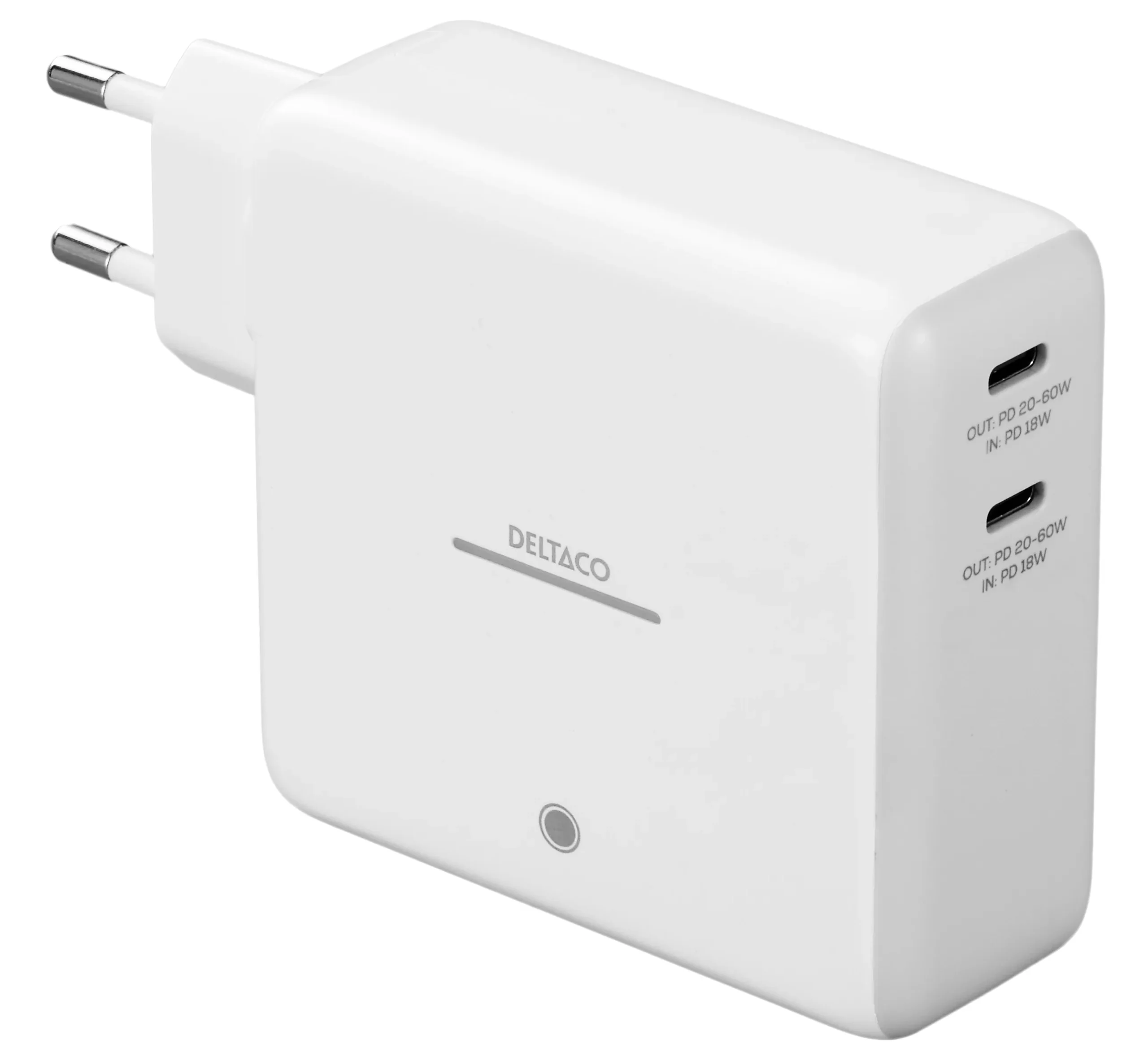 Deltaco PB-Q1004 60W, 2x USB-C, 9600 mAh -seinälaturi/powerbank