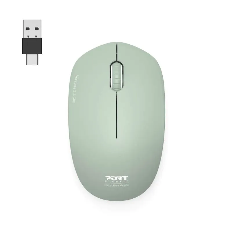 Port Designs Collection -langaton hiiri, oliivi (USB-C & USB-A)
