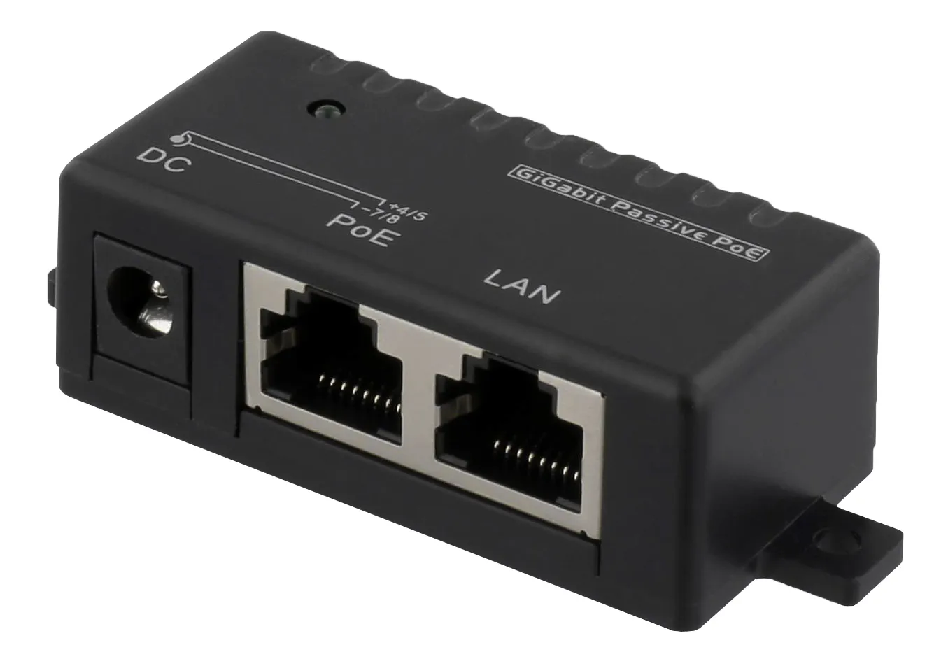 DELTACO PoE Gigabit PoE/PoE+ injektori, 1000Mbps, 48V/1A, musta