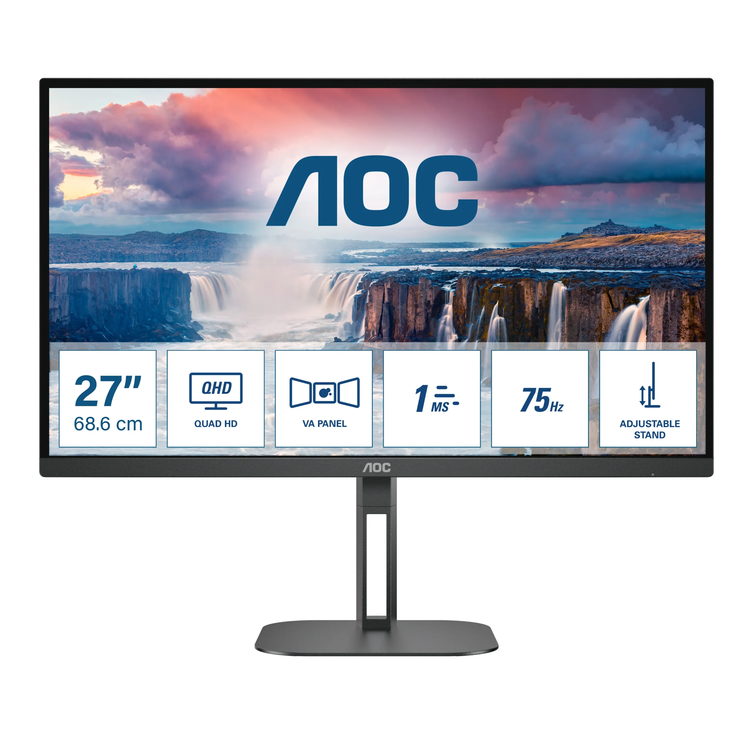 AOC 27" V5 Q27V5N/BK QHD, VA -näyttö