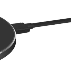 DELTACO Wireless charger, 15 W, USB-C, Qi certified, LED ring, black