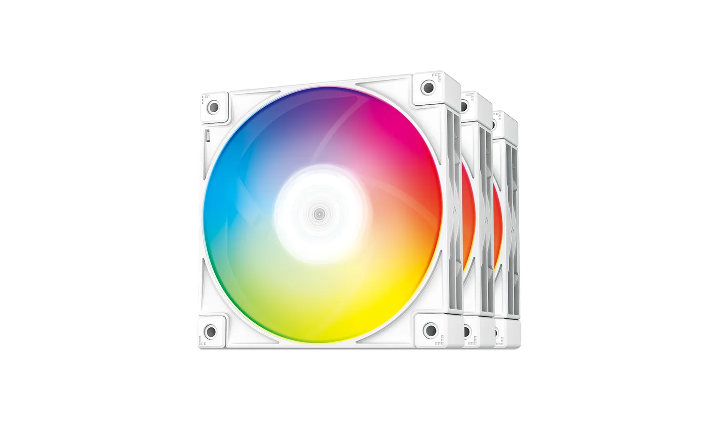 Deepcool FC120, RGB, PWM, 120mm -kotelotuuletin, valkoinen, 3kpl