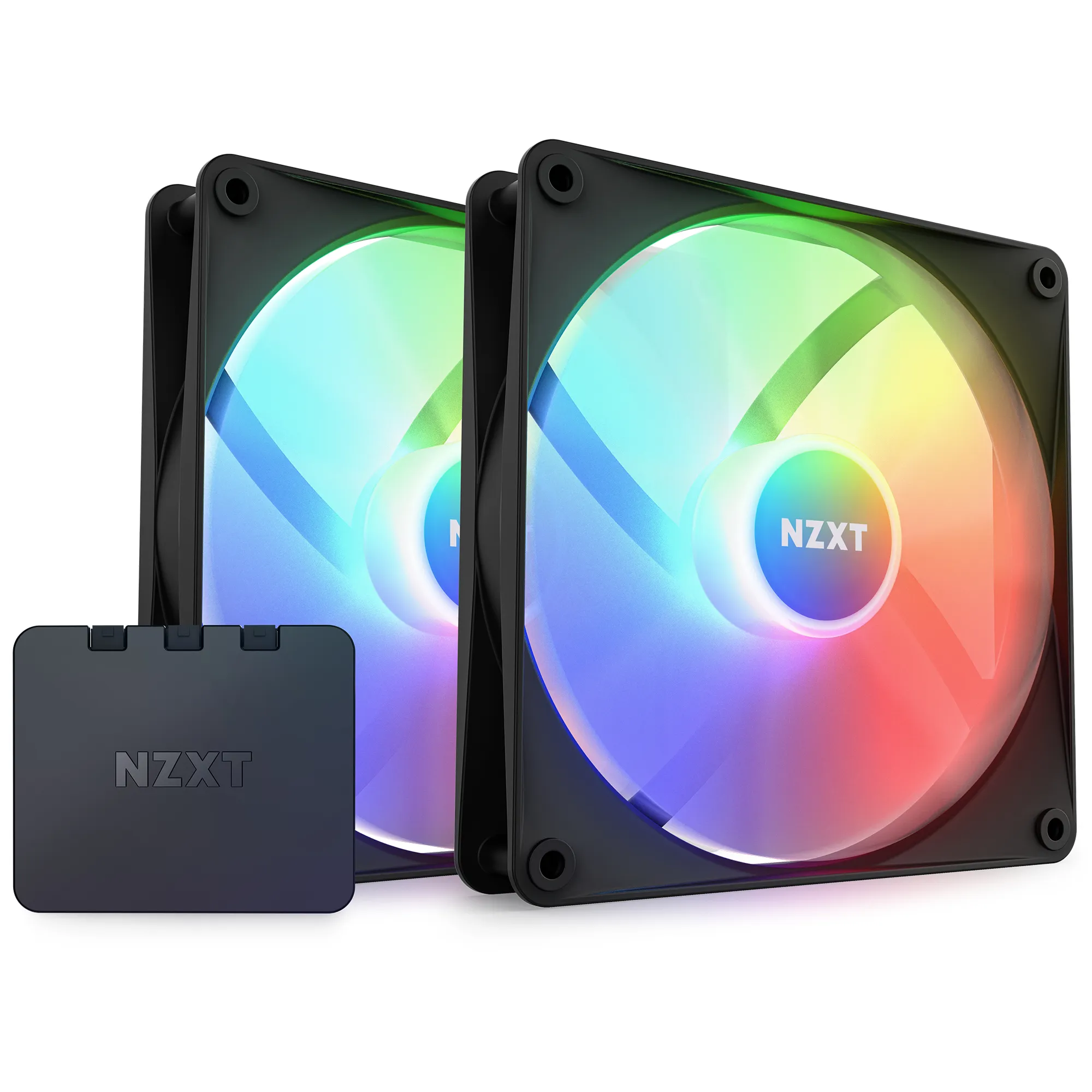 NZXT F140, RGB Core, 140mm -kotelotuuletin, musta, 2kpl + controller