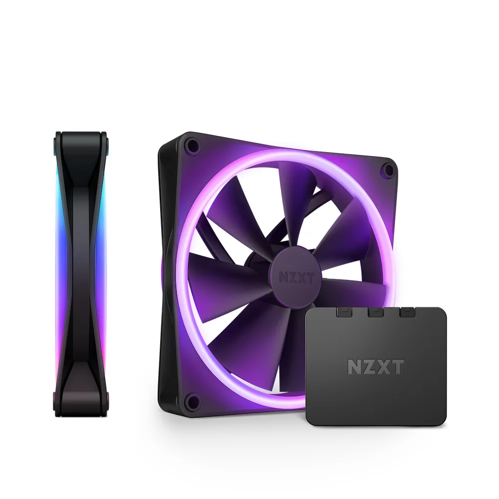 NZXT F140 RGB DUO & Controller Twin Pack 2x140mm -kotelotuuletin, musta
