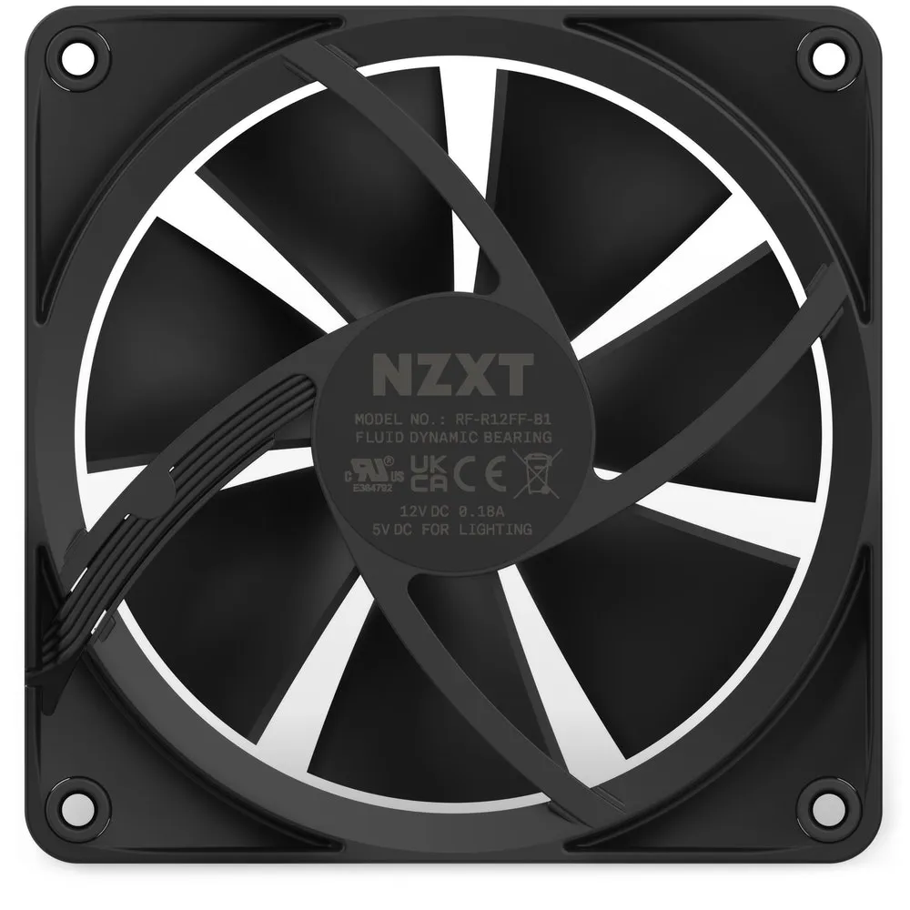 NZXT F120 RGB, 120mm -kotelotuuletin, musta