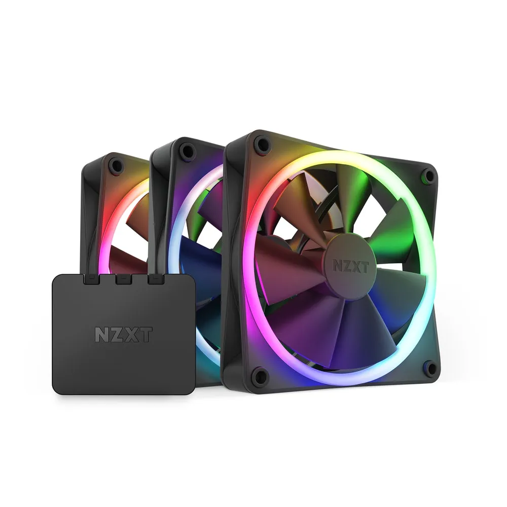 NZXT F120 RGB 120mm Black 3-pack & RGB Controller