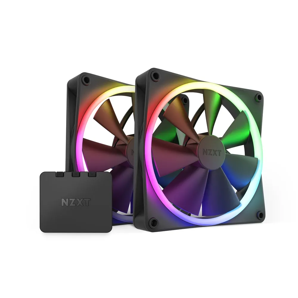 NZXT F140, RGB, 140mm -kotelotuuletin, musta, 2kpl + RGB controller
