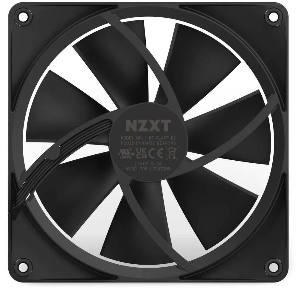 NZXT F140, RGB, 140mm -kotelotuuletin, musta