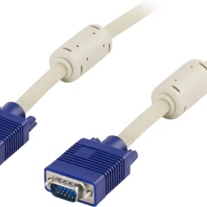 Deltaco VGA – VGA -kaapeli, 5 m, Sininen/Harmaa