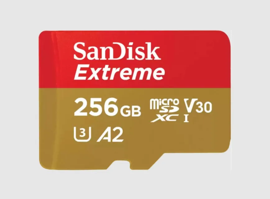 SanDisk Extreme 256 Gt MicroSDXC -muistikortti + SD-adapteri