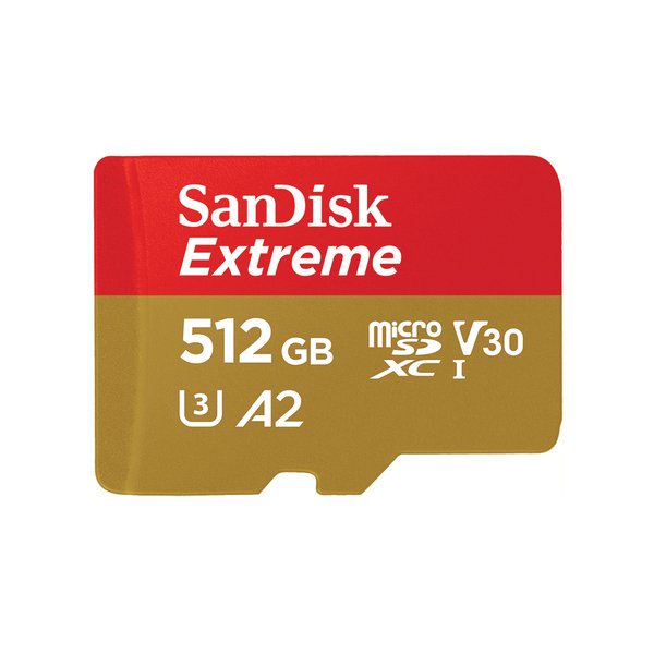 SanDisk Extreme 512 Gt MicroSDXC -muistikortti + SD-adapteri