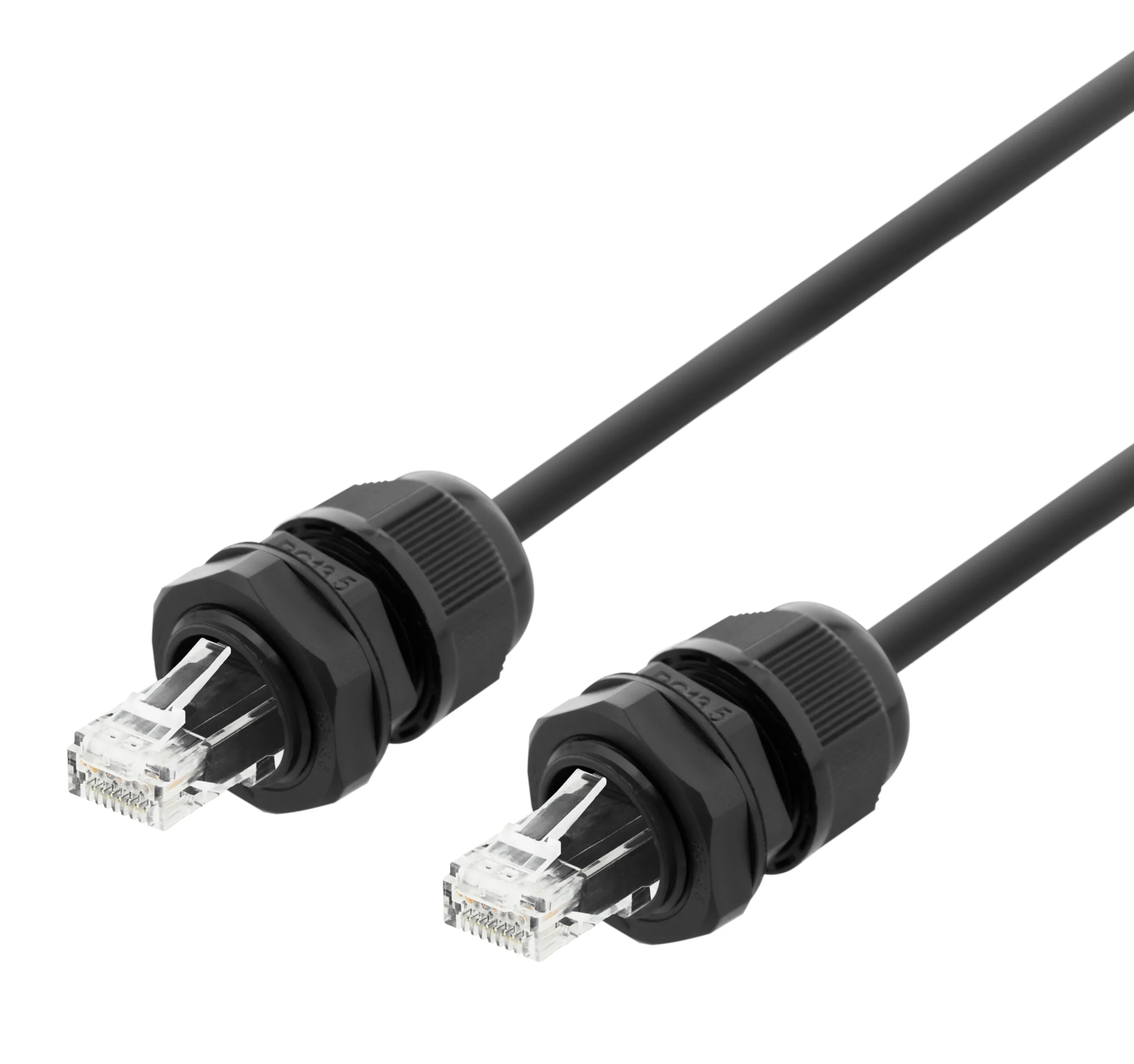 Deltaco Cat6a S/FTP IP68 -verkkokaapeli, 5 m, Musta