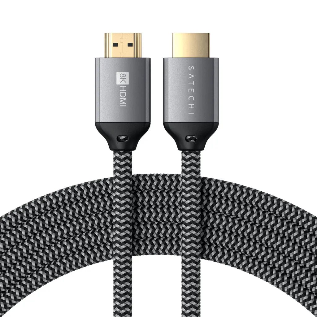 Satechi HDMI – HDMI 2.1 8K Ultra HD -kaapeli, 2m, Musta/Harmaa