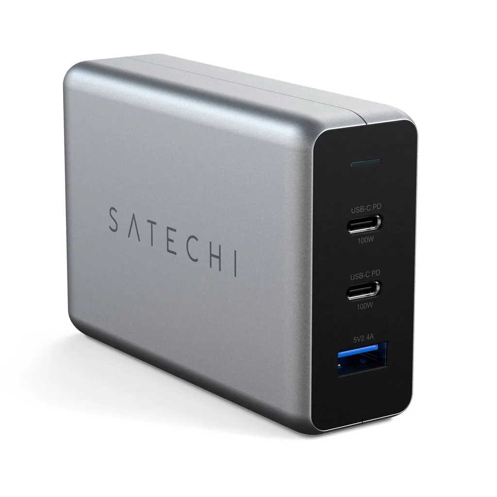 Satechi 100W GaN PD, 2x USB-C, 1x USB-A -virtalähde