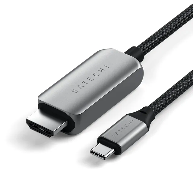 Satechi USB-C - HDMI 2.1 8K -kaapeli, Hopea, 2m