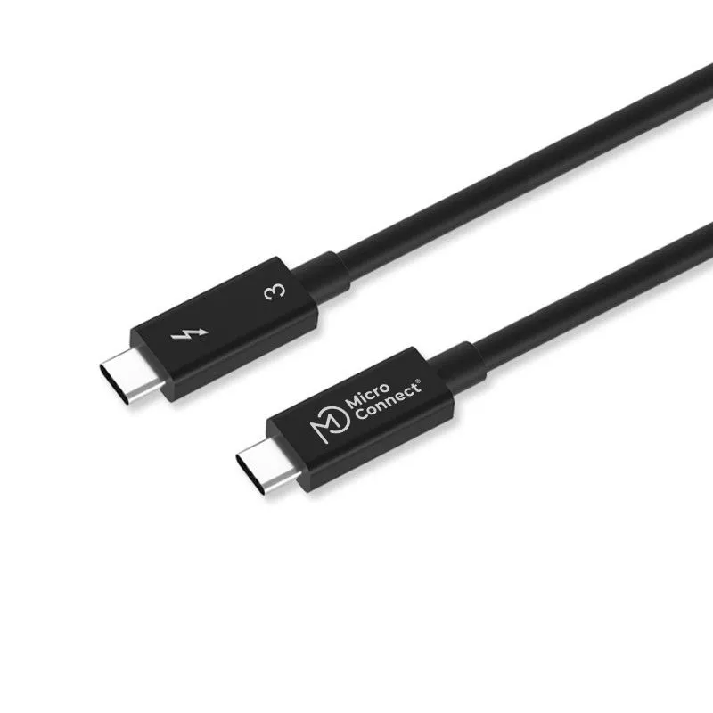 MicroConnect Thunderbolt 3 -kaapeli, 40 Gbit/s, 1 m, Musta
