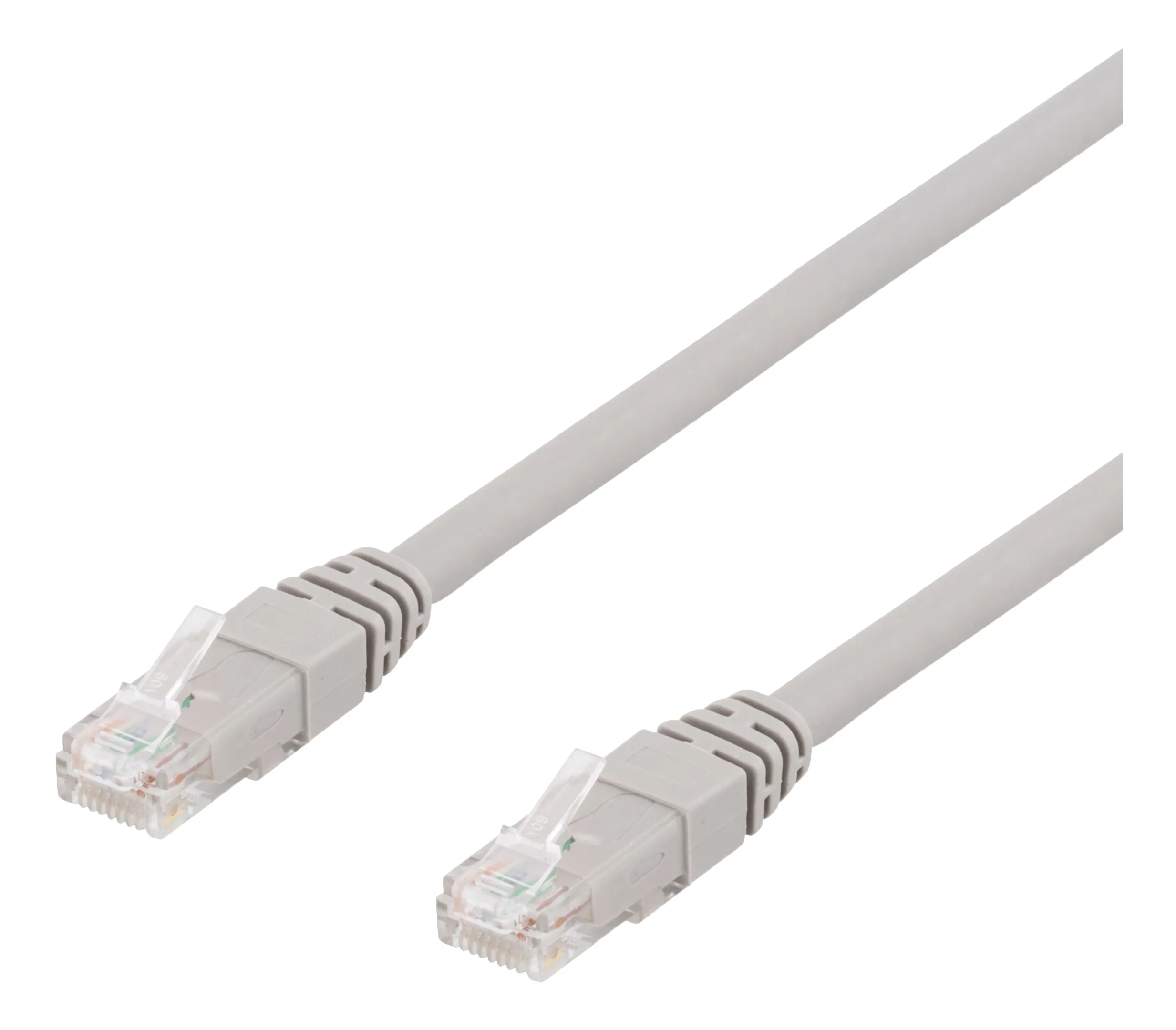 Deltaco Cat6a U/UTP -verkkokaapeli, 50 m, Harmaa