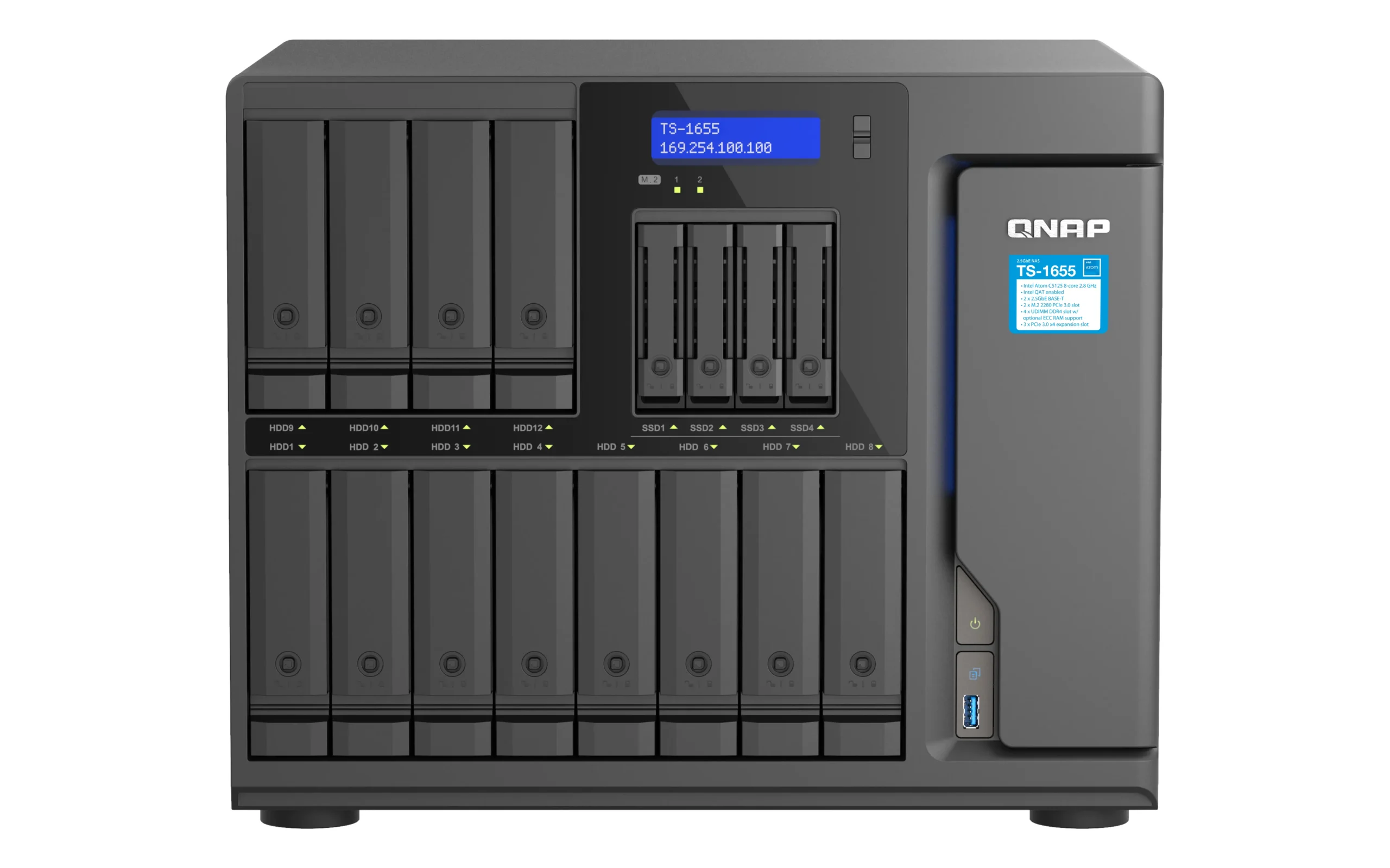 QNAP 16-Bay NAS Intel Atom C5125 8-core/8-thread 2.8GHz processor