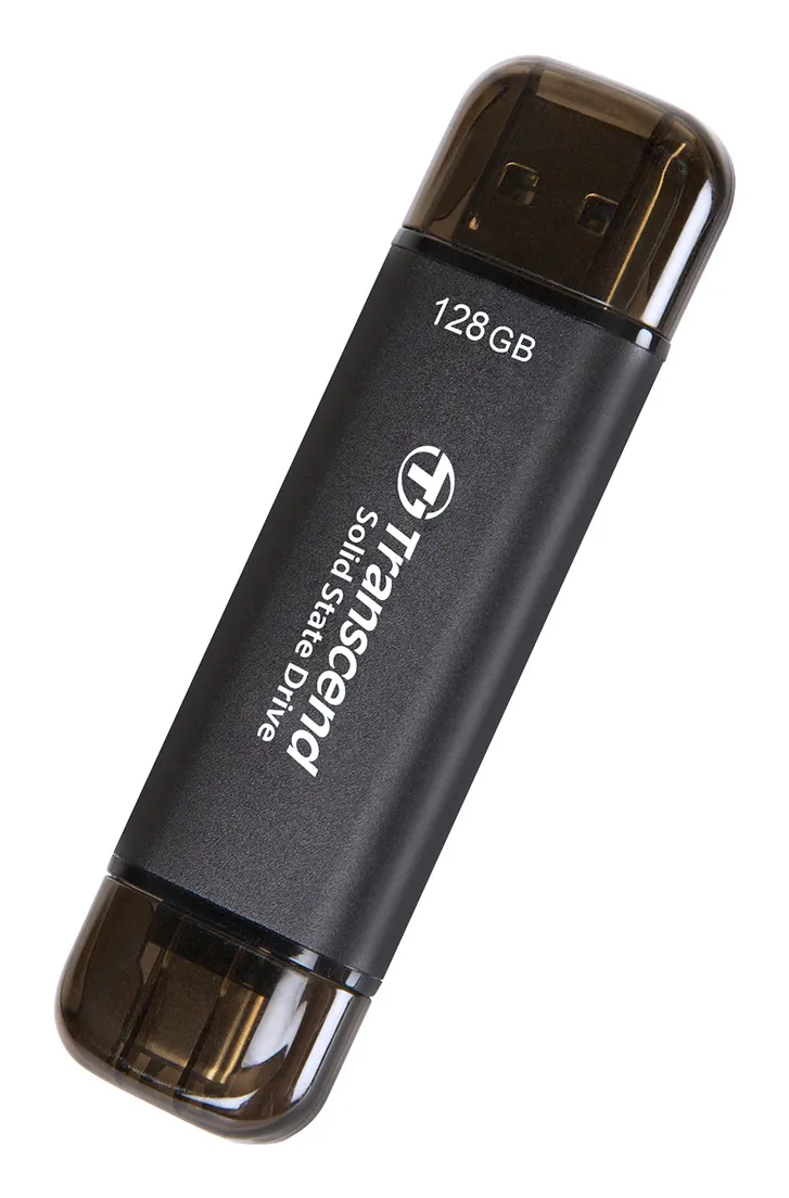TRANSCEND 128 GB EXTERNAL SSD STICK, USB/USB-C 10GBPS - ESD310C