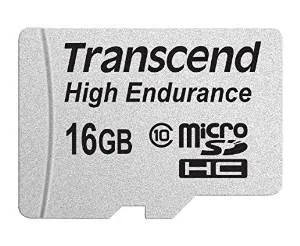 Transcend High Endurance 16 Gt MicroSDHC -muistikortti + SD-adapteri