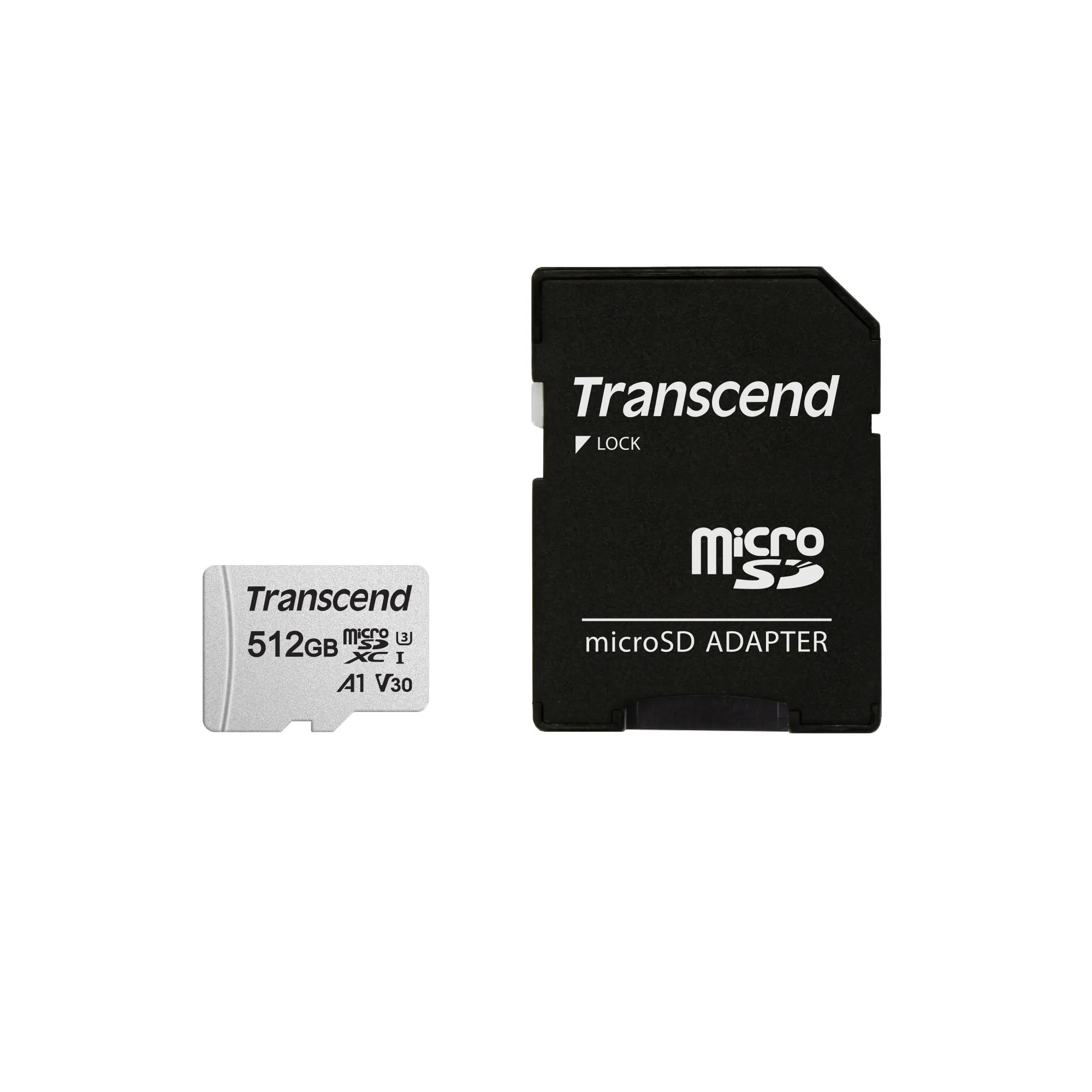 Transcend 300S 512 Gt MicroSDXC -muistikortti + SD-adapteri