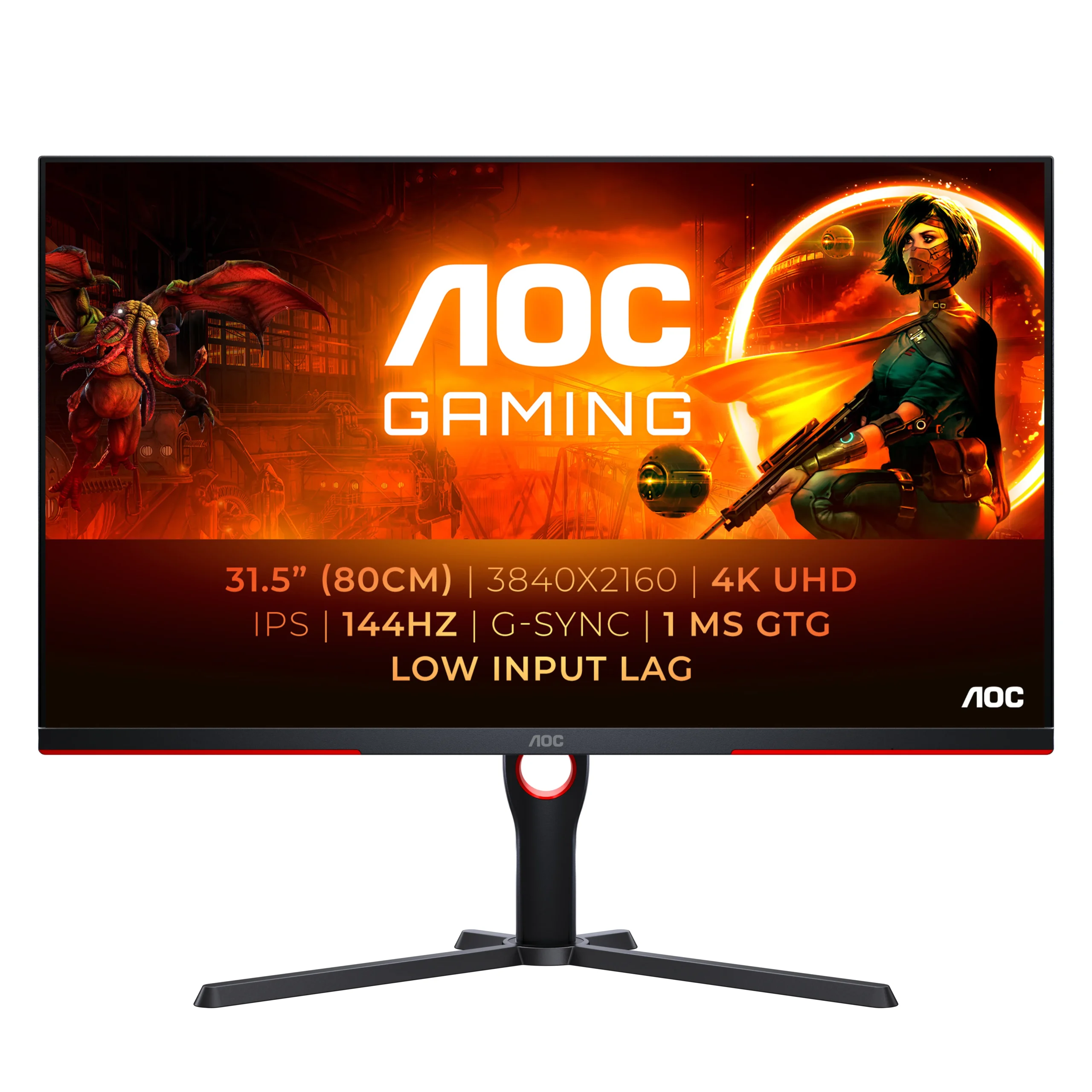 AOC 31.5" G3 U32G3X/BK 4K UHD, IPS -pelinäyttö