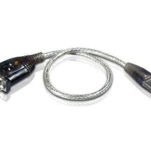 Aten  USB-A – DB-9 -adapteri, Ruostumaton teräs, Läpinäkyvä, musta
