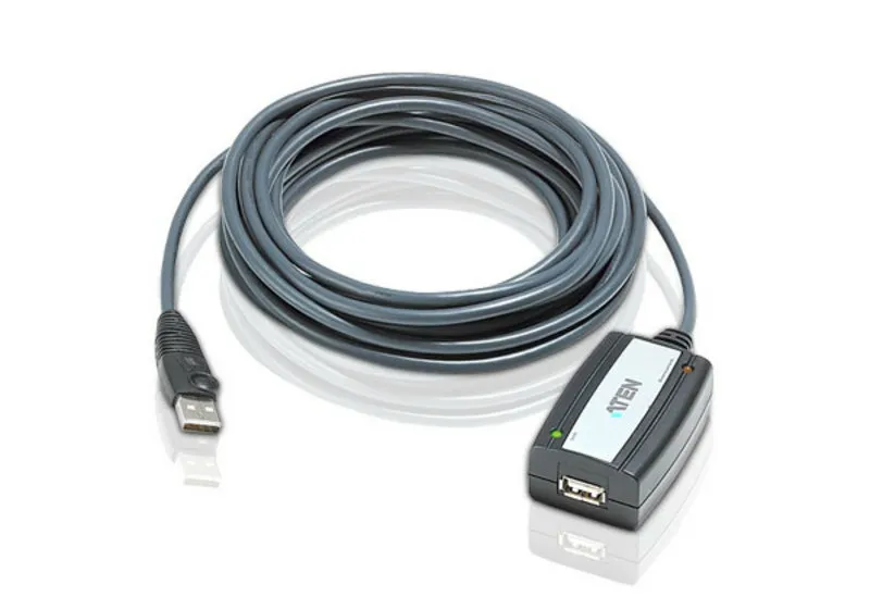 ATEN Active USB-A 2.0 -jatkokaapeli, 5 m, Harmaa